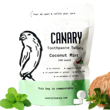 Canary Nano Hydroxyapatite Tandpasta Tabletten Kokos Munt - Remineraliserend, Vrij van Fluoride, Natuurlijke Tabs met Xylitol