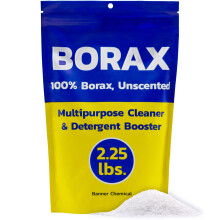Borax Crudo Banner Chemical (2.25 lbs) - 100% Puro, Multiusos, Limpiador & Aditivo para Detergente