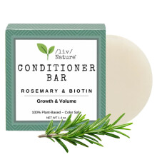 /liv/ Nature Barra de Acondicionador de Romero | Crecimiento y Volumen para Cabello Fino | Sin Silicona | Esenciales de Viaje