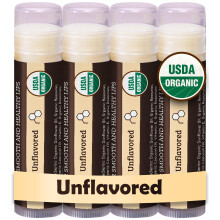 Earth's Daughter USDA Ekologisk Läppbalsam 4-Pack Smakfri - Bivax, Kokosolja, Vitamin E
