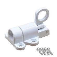 (White) Loft door latch tool for attic hatch with sprung lock and aluminium alloy catch