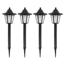4PZ La Luce Di Notte Esagonale Alimentata Solare Via Illuminazione Della Lampada Da Principale Ip65 Impermeabilizza All'Aperto Per Il Patio Del