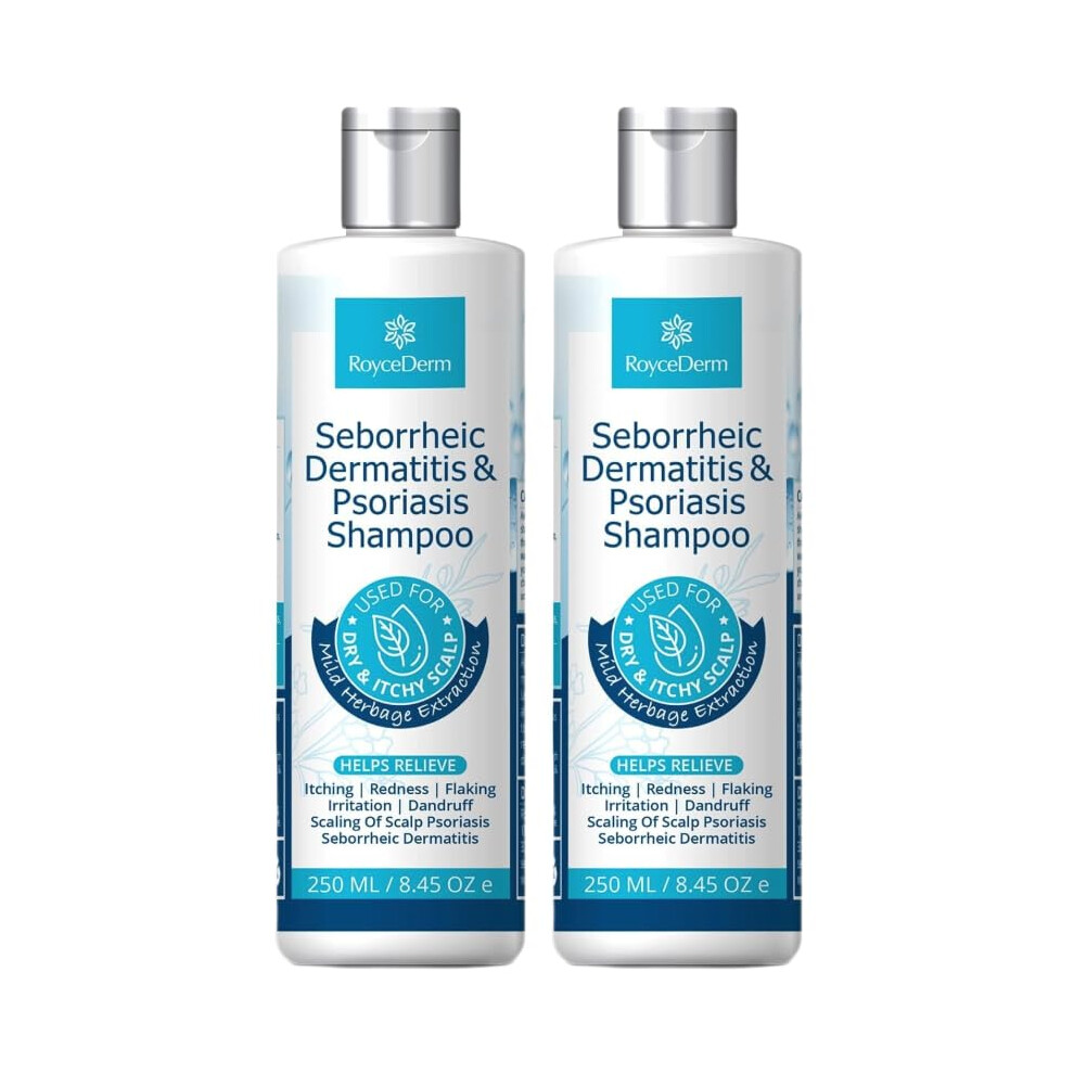 Roycederm Psoriasis Shampoo, Seborrheic Dermatitis Shampoo, Folliculitis, Dandruff, Scalp Psoriasis & Seborrheic Dermatitis Treatment, Dry Itchy Scalp