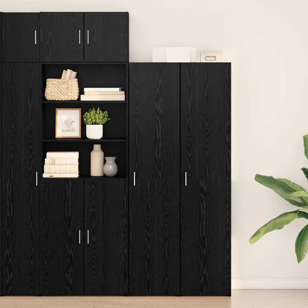 Vidaxl Highboard Oak 40 X 42.5 X 185 Cm Black