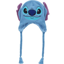 Disney Lilo och Stitch Peruvian Vinter Beanie, Stickad mössa med tofsar, Blå