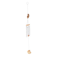 1 Couleur Bois Imitation Cristal Acrylique DéCorations pour la Maison éToile Lune Grain de Bois Petite Cloche de Vent Artisanat Pendentif Longueur