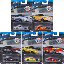 Hot Wheels 2024 Vintage Racing Club - Pack Completo de 5 Vehículos a Escala (HRT81-956B) | 1962 Corvette, 1969 Mustang Boss 302