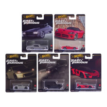 Hot Wheels Fast & Furious Premium Die-Cast Cars Bundle, 5-Pack Set, 1970 Chevelle SS, Dodge Viper, Nissan 370Z, Land Rover Defender, McLaren Senna HNW