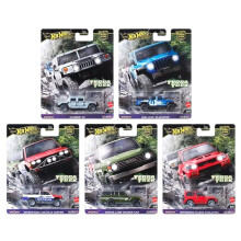 Hot Wheels Terra Trek Off-Road Collection, 5 Die-Cast Cars Set, Hummer H1, Jeep Gladiator, Datsun King Cab, Toyota Land Cruiser, Mitsubishi Pajero FPY