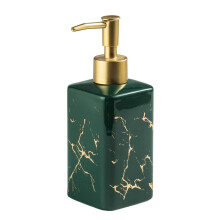 Dispenser di Sapone, Dispenser di Sapone e Lozione per Marmorizzazione Riutilizzabile per Bottiglia Manuale nel Ceramica per Cucina da Bagno (Verde)