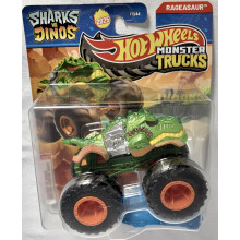 Hot Wheels Monster Trucks Sharks vs Dinos, 1:64 Scale Die-Cast Vehicle Collection, 2025 Edition (5/8 Team Dino Rageasaur)
