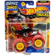 Hot Wheels Monster Trucks Sharks vs Dinos, 1:64 Scale Die-Cast Vehicle Collection, 2025 Edition (7/8 Bone Shaker)