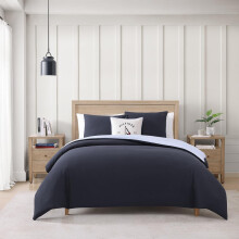 Tommy Hilfiger - Dekbedovertrek Set, Super Zachte Bedtextiel met Bijpassende Kussenslopen (Micro Pique Marine, King)