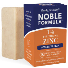 Noble Formula 1% Pyrithione Zinc Seife mit Sonnenblumenöl, Sheabutter & Kurkuma - Sanfte Reinigung für Gesicht, Körper & Kopfhaut
