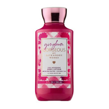Bath & Body Works Gingham Gorgeous Body Lotion, Lightweight Daily Moisturizer with Shea Butter & Coconut Oil - Pink Strawberries, Peony Blooms, and Pe