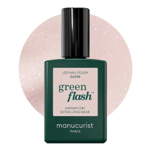 Manucurist Green Flash Esmalte Gel - Brillo (Blanco Iridiscente) - Esmalte UV & LED - 12-Free, Bio-Sustentable (84%) - Manicura Profesional - 15 ml
