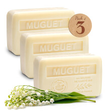 Lilie der Täler Seifenbarren 3xPack - Angereichert mit Bio-Sheabutter - 97% natürliche Inhaltsstoffe - G