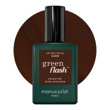 Manucurist Green Flash Esmalte en Gel - Clavo (Marrón Chocolate) - Esmalte UV & LED - 12-Free, Bio-Sourced (84%) - Manicura Profesional - 15 ml