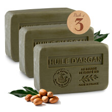 Jabón en Barra de Aceite de Argan 3 Pack - Enriquecido con Manteca de Karité Orgánica - 97% Ingredientes Naturales