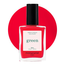 Manucurist Green Spicy - Esmalte de Uñas Rojo Pop Secado Rápido con Tonos Rosados - Natural 9-Free - Vegano