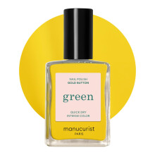 Manucurist Botón Dorado Verde - Esmalte de Uñas Amarillo Brillante Secado Rápido - Clásico 9-Free - Vegano y Ecológico