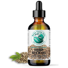 Bella Terra Oils - Hampfröolja 4 oz - Utforska Linolsyra & Alfa-Linolensyra, Rika på Nödvändiga Vitaminer