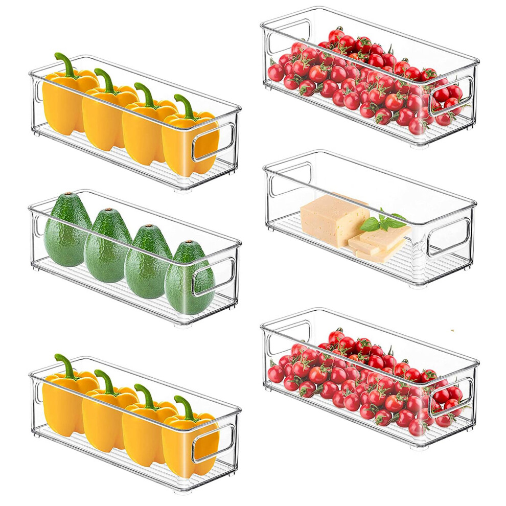 Semoic Fridge Organiser Set Stackable Small Fridge Boxes With Handle For Kitchen Pantry Cupboards Shelves