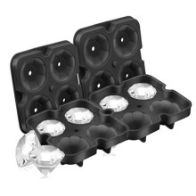 Bacinella Ghiaccio 2 Diamante Stampi Riutilizzabile Silicone 4 Cavità Macchina per il Raffreddamento Cocktail Whisky