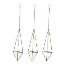 3 Pack Hanging Air Plant Holder Geometric Planter Air Plant Rack Tillandsia Hanger with Chain for Home Decor