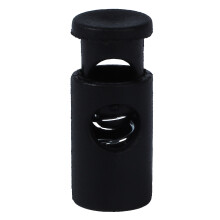 Black Plastic Toggle Spring Stop Single Hole Rope Cord Locks 20 Pcs