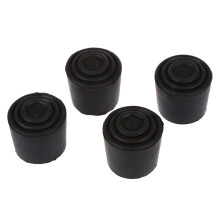 SODIAL(R) 3cm Inner Dia Black Rubber Round Table Chair Foot Cover Holder 4 Pcs