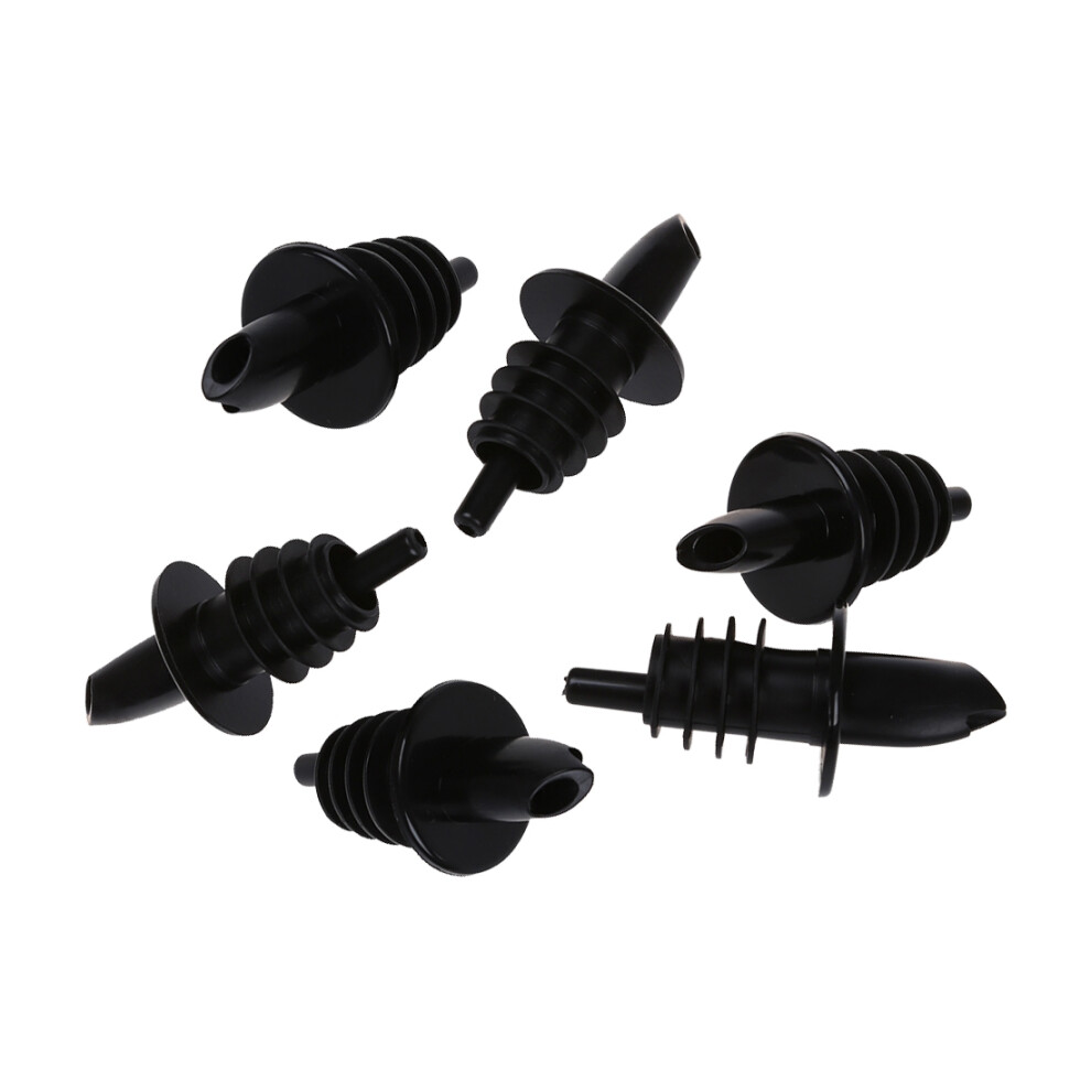 Semoic 6Pcs Plastic Free Flow Liquor Spirit Bottle Pourer Bar Wine Cocktail Drinks