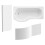 NES Home P Shaped LH 1500mm Curved Shower Bath Acrylic Front Panel & Screen 4