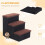 Escalier pliable pour animaux avec rangement, 3 marches, noir 4