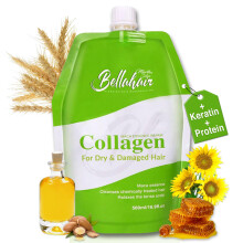 Mascarilla Capilar Hidratante de Colágeno Bellahair para Cabello Seco y Dañado - Keratina Hidrolizada