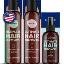 Moerie Champú y Acondicionador Mineral Más Spray de Crecimiento Capilar - Pack de Cuidado Capilar