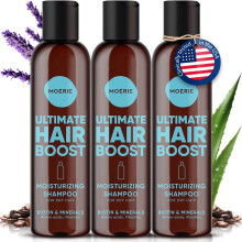 Champú Moerie para el Crecimiento Capilar - Para Cabello Más Largo, Grueso y Voluminoso - Productos Veganos