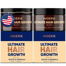 Moerie Haar Groei & Herstelmasker - Vegan Behandeling voor Langere, Volumineuze Haar - 100ml, 2-pack