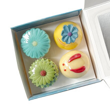 KAWASHIKI Jabón Wagashi Hecho a Mano - Set de Regalo de 4 Piezas | Decorativo para Baño de Invitados | 35g x 4 (4.94OZ)