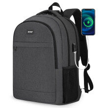 TANTOMI 17 Inch Reistas voor Laptop voor Mannen en Vrouwen, Anti-diefstal Laptoptas met USB Oplaadpoort