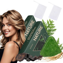 ekxzvg Nature Triangle Shampoo Bar, Nature Seven Green Soap Shampoo, Usman Grass Shampoo (2PCS)