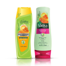 Champú y Acondicionador de Proteína de Huevo Vatika Naturals | Fortalece el Cabello, Reduce Quiebras, Hidrata