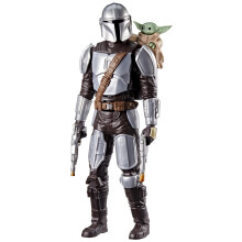 STAR WARS The Mandalorian & Grogu Bounty Blaster, 11-Inch Action Figure with Sound Effects, Interactive Toys for Boys & Girls Ages 4+