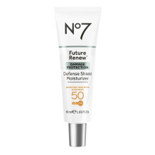 No7 Future Renew Defense Shield - Oil Free Facial Moisturizer & Sunscreen for Face with SPF 50 - Invisible & Lightweight Face Lotion with Peptides & U