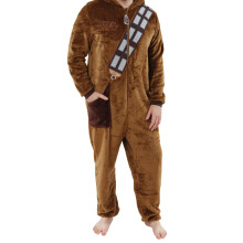 STAR WARS Monosie | Monosie Chewbacca Adulto | Pijamas de Forro Polar Talla Mediana Marrón