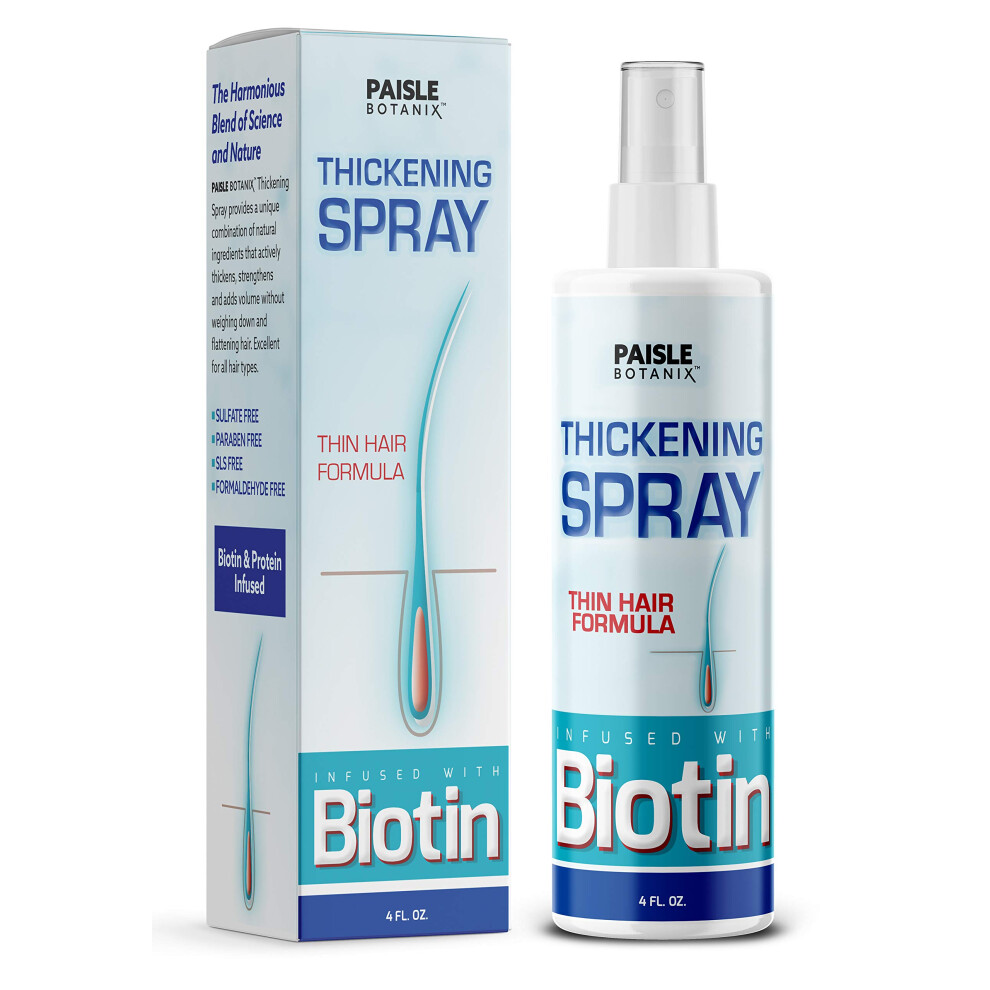Paisle Botanics Biotin Hair Thickening Serum For Hair Growth And Volume - Dht Blocker For Hair Loss Prevention And Fine Hair Texturizing Spray