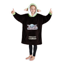 Disney The Mandalorian Blanket Hoodie for Boys Teens, Baby Yoda Fleece Wearable Blanket (Brown/Green)