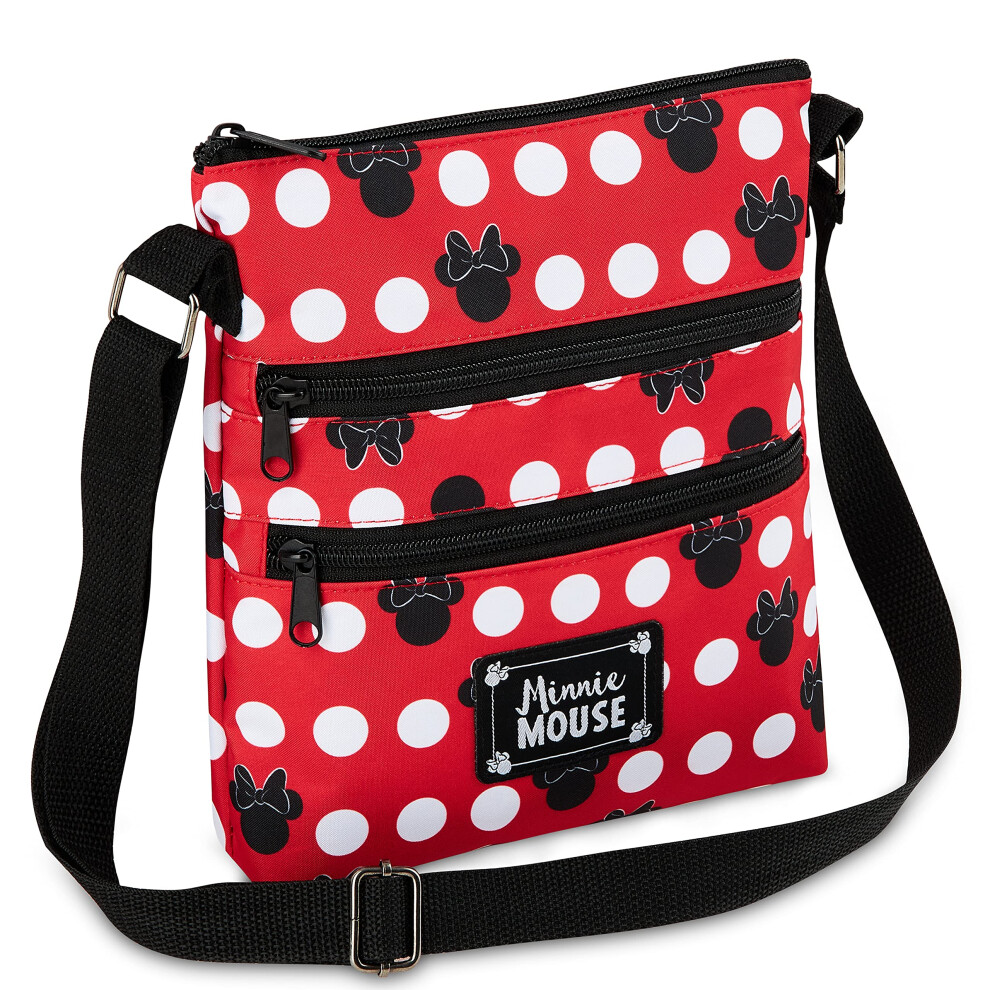 Disney Stitch Girls Purse Cross Body Bag For Kids Teens Women Shoulder Bag With Adjustable Strap Fashion Handbag Stitch Gifts (Red, Minnie Mouse)