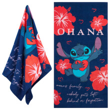 Asciugamano da Spiaggia Disney Stitch per Bambini 55x27” (Blu/Rosso)