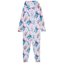 Disney Stitch Kids Fleece Jumpsuit with Hood, Pockets, Soft One-Piece Pajamas, Sleepwear Lounge Wear, Gifts for Girls Boys (Multi Stitch, 11-12 Years)